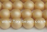 CSB1379 15.5 inches 12mm matte round shell pearl beads wholesale