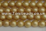 CSB1380 15.5 inches 4mm matte round shell pearl beads wholesale