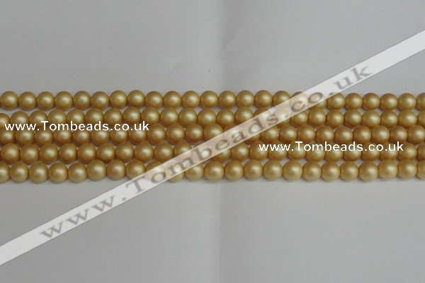 CSB1381 15.5 inches 6mm matte round shell pearl beads wholesale