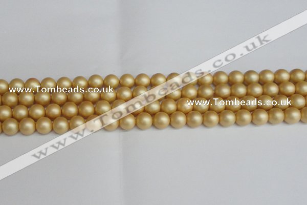 CSB1382 15.5 inches 8mm matte round shell pearl beads wholesale