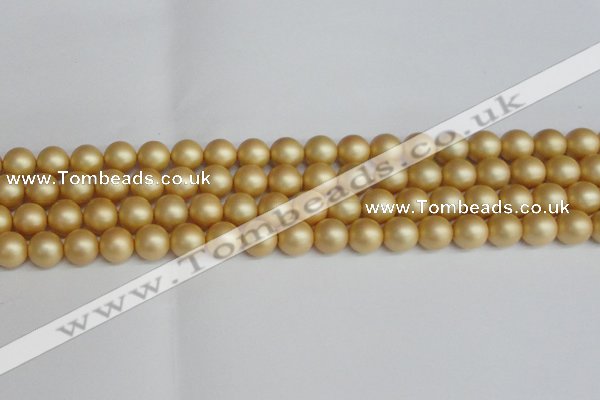 CSB1383 15.5 inches 10mm matte round shell pearl beads wholesale