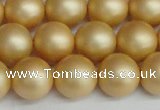 CSB1384 15.5 inches 12mm matte round shell pearl beads wholesale