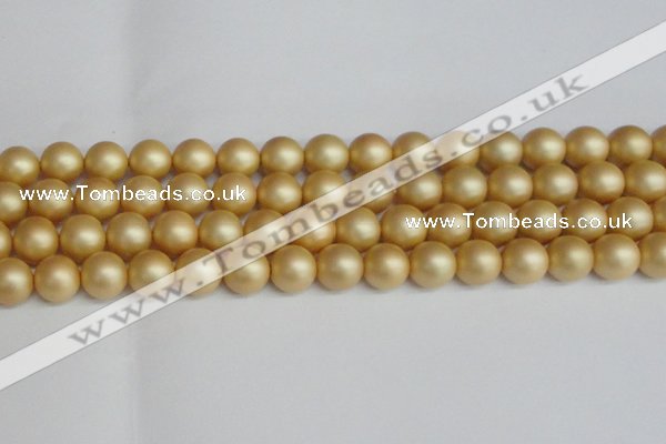 CSB1384 15.5 inches 12mm matte round shell pearl beads wholesale