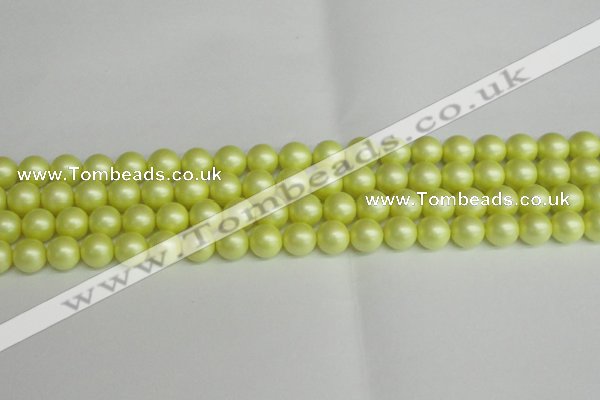 CSB1387 15.5 inches 8mm matte round shell pearl beads wholesale