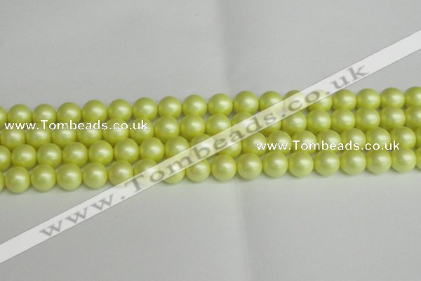 CSB1388 15.5 inches 10mm matte round shell pearl beads wholesale