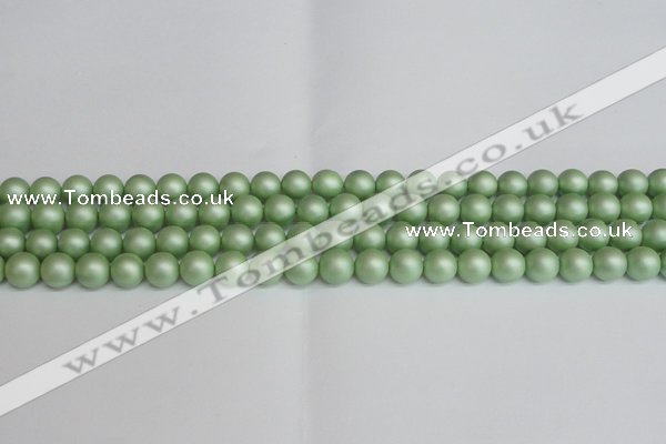 CSB1391 15.5 inches 6mm matte round shell pearl beads wholesale