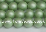 CSB1392 15.5 inches 8mm matte round shell pearl beads wholesale
