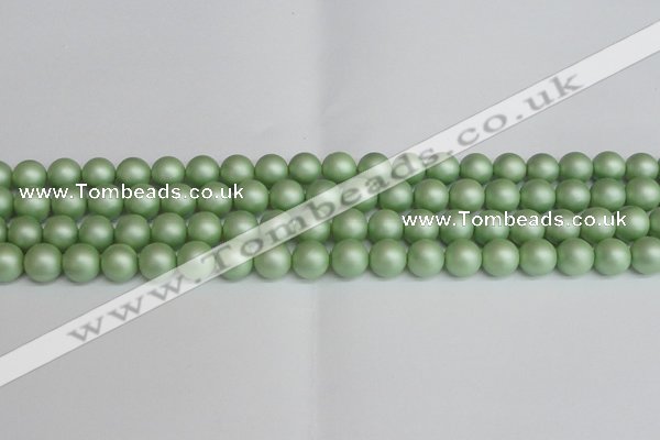 CSB1392 15.5 inches 8mm matte round shell pearl beads wholesale