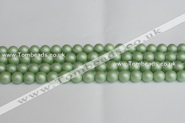 CSB1393 15.5 inches 10mm matte round shell pearl beads wholesale