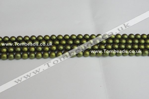 CSB1396 15.5 inches 6mm matte round shell pearl beads wholesale