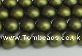 CSB1397 15.5 inches 8mm matte round shell pearl beads wholesale