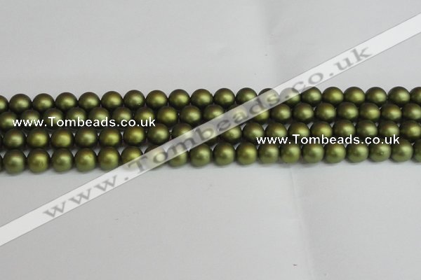 CSB1398 15.5 inches 10mm matte round shell pearl beads wholesale