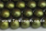 CSB1399 15.5 inches 12mm matte round shell pearl beads wholesale