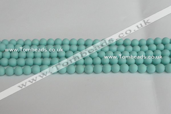 CSB1401 15.5 inches 6mm matte round shell pearl beads wholesale