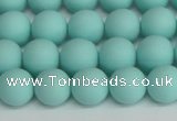 CSB1402 15.5 inches 8mm matte round shell pearl beads wholesale