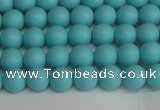 CSB1405 15.5 inches 4mm matte round shell pearl beads wholesale