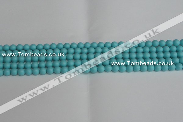 CSB1405 15.5 inches 4mm matte round shell pearl beads wholesale