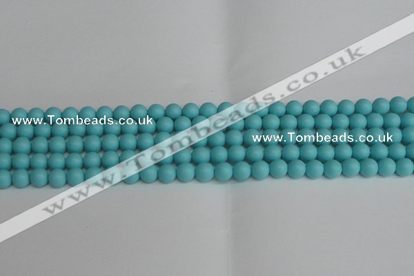 CSB1406 15.5 inches 6mm matte round shell pearl beads wholesale