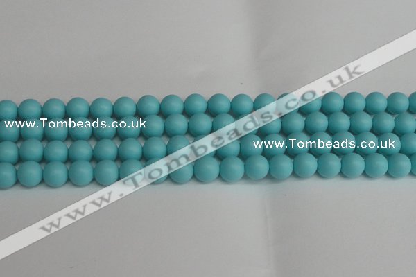 CSB1408 15.5 inches 10mm matte round shell pearl beads wholesale