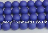 CSB1410 15.5 inches 4mm matte round shell pearl beads wholesale