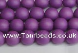 CSB1415 15.5 inches 4mm matte round shell pearl beads wholesale
