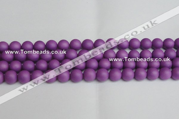 CSB1419 15.5 inches 12mm matte round shell pearl beads wholesale