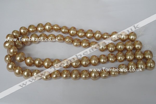 CSB142 15.5 inches 12*15mm – 13*16mm oval shell pearl beads