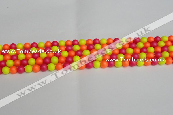 CSB1425 15.5 inches 4mm matte round shell pearl beads wholesale