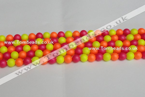 CSB1428 15.5 inches 10mm matte round shell pearl beads wholesale