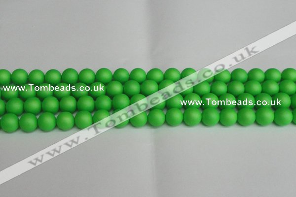 CSB1433 15.5 inches 10mm matte round shell pearl beads wholesale