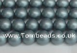 CSB1435 15.5 inches 4mm matte round shell pearl beads wholesale