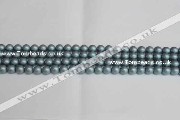 CSB1435 15.5 inches 4mm matte round shell pearl beads wholesale