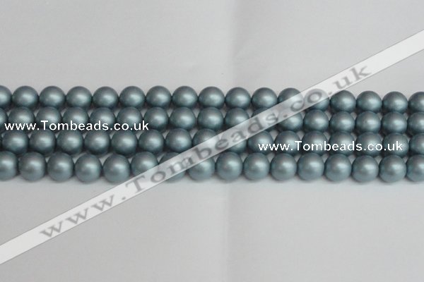 CSB1438 15.5 inches 10mm matte round shell pearl beads wholesale