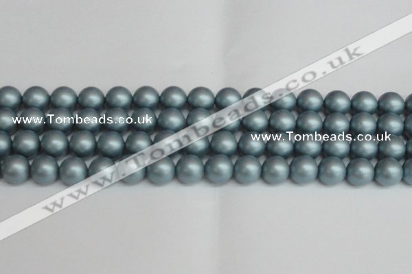 CSB1439 15.5 inches 12mm matte round shell pearl beads wholesale