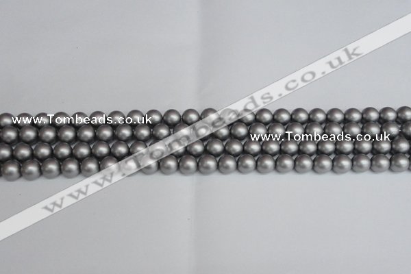 CSB1441 15.5 inches 6mm matte round shell pearl beads wholesale