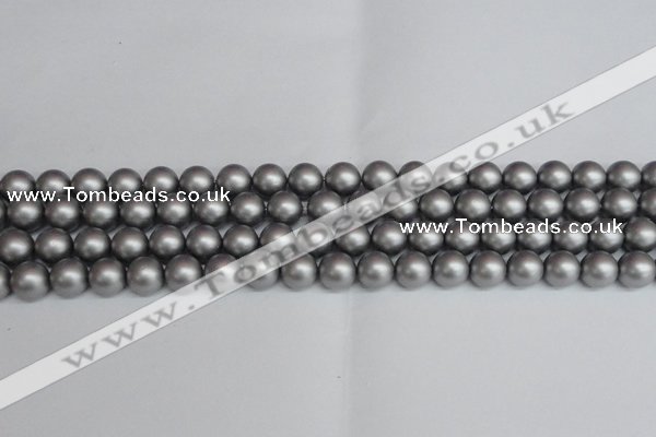 CSB1442 15.5 inches 8mm matte round shell pearl beads wholesale