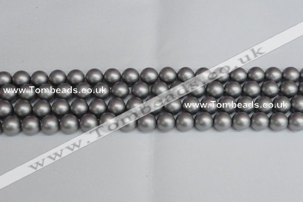 CSB1443 15.5 inches 10mm matte round shell pearl beads wholesale