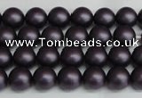 CSB1445 15.5 inches 4mm matte round shell pearl beads wholesale