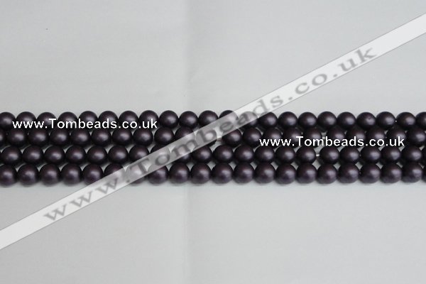 CSB1446 15.5 inches 6mm matte round shell pearl beads wholesale