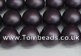 CSB1448 15.5 inches 10mm matte round shell pearl beads wholesale