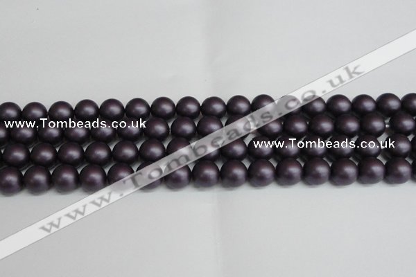 CSB1448 15.5 inches 10mm matte round shell pearl beads wholesale