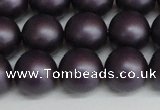 CSB1449 15.5 inches 12mm matte round shell pearl beads wholesale