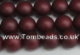 CSB1453 15.5 inches 10mm matte round shell pearl beads wholesale