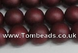 CSB1454 15.5 inches 12mm matte round shell pearl beads wholesale