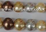 CSB155 15.5 inches 12*15mm – 13*16mm oval mixed color shell pearl beads