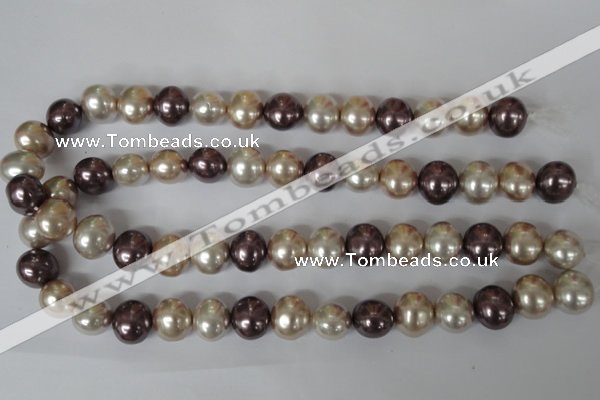 CSB157 15.5 inches 12*15mm – 13*16mm oval mixed color shell pearl beads