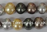 CSB158 15.5 inches 12*15mm – 13*16mm oval mixed color shell pearl beads