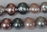 CSB159 15.5 inches 12*15mm – 13*16mm oval mixed color shell pearl beads