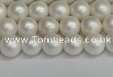 CSB1601 15.5 inches 6mm round matte shell pearl beads wholesale