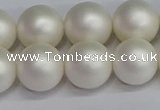 CSB1604 15.5 inches 12mm round matte shell pearl beads wholesale